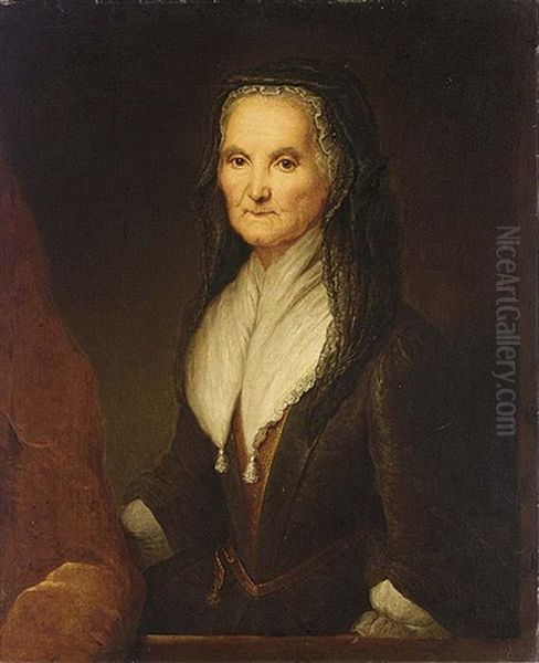 A Portrait Of A Lady (madame Ururahne Hericourt?), Wearing A Black Dress With A White Collar And A Black Veil - view 1
