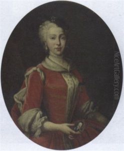 Portrait Of Princess Poniatowska by Antoine Pesne