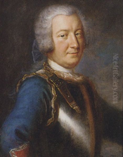 Portrait Of A Gentleman In A Blue Coat And Breastplate - view 1