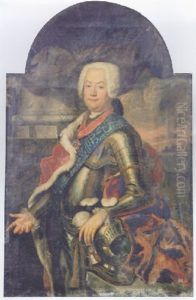 Portrait D'homme En Cuirasse by Antoine Pesne
