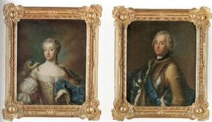 Portratt Av Drottning Lovisa Ulrika I Vitt Klanning Samt Hermelinbramad by Antoine Pesne