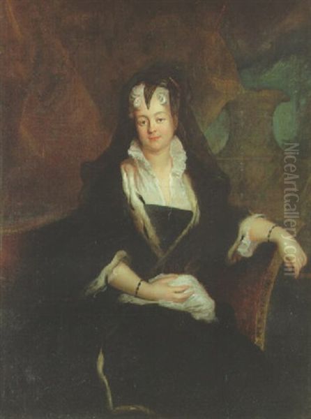 Portrait Of Princess Johanna Charlotte Von Anhalt In Widow's Weeds, Seated - view 1