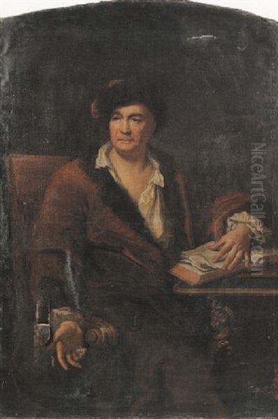 Portrait D'homme Assis Au Chapeau De Fourrure - view 1