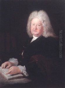 Portrait Of Maturin Veissierre De La Croze, Seated With Hands On An Open Book
