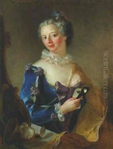 A Lady Preparing For A Masked Ball