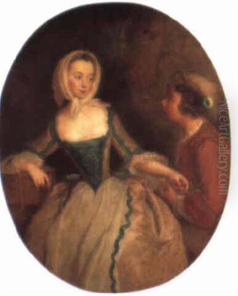 A Girl And Boy With A Bird's Nest And Birdcage - view 1