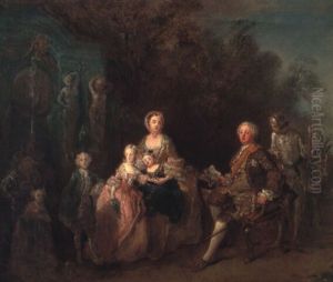 Portrait D'un Homme D',tat Et De Sa Famille Dans Un Parc Portrait D'un Homme D',tat Et De Sa Famille Dans Un Parc