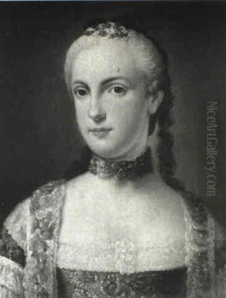 Portrait Of A Lady In A Blue Dress - view 1
