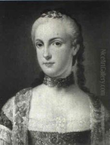 Portrait Of A Lady In A Blue Dress