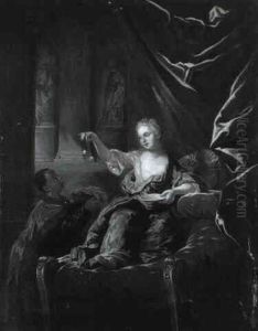 Jeunes Femmes S'amusant Avec Leurs Serviteurs by Antoine Pesne