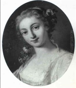 Portrait Of A Lady In A White Dress With Flowers In Her Hair thumbnail
