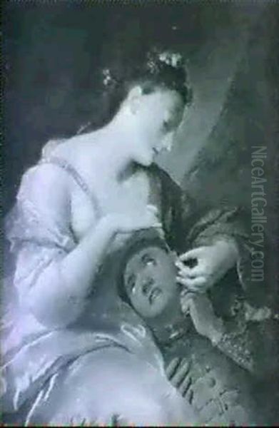 Jeune Femme Percant L'oreille D'un Petit Serviteur - view 1
