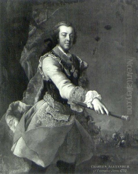 Portrait Of Charles-alexandre De Lorraine Wearing The Order Of The Golden Fleece And Holding A Marshall's Baton - view 1
