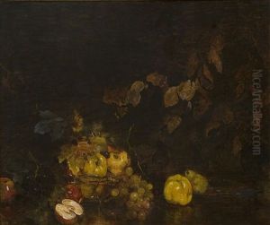 Stilleben Med Frukter, Kvistar Och Blad Stilleben Med Frukter, Kvistar Och Blad