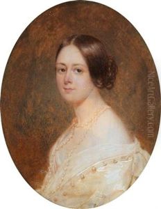 A Portrait Of A Young Woman With A Pearl Necklace