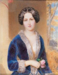 A Portrait Of A Young Woman With Braided Hair Against An Autumn Landscape