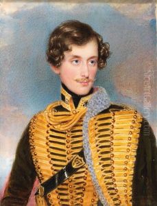 A Portrait Of A Count Szechy In A Husar"s Uniform Against A Cloudy Background