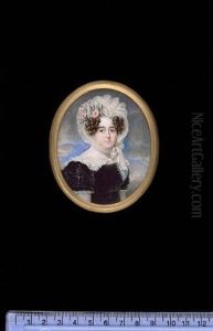 Maria Theresia Eleonore Charlotte Walburga, Landgrafin Zu Furstenberg, Wearing Short-sleeved Black Dress With Frilled White Collar And Bonnet Tied Under Her Chin, Her Curled Hair With Flowers Maria Theresia Eleonore Charlotte Walburga, Landgrafin Zu Furstenberg, Wearing Short-sleeved Black Dress With Frilled White Collar And Bonnet Tied Under Her Chin, Her Curled Hair With Flowers
