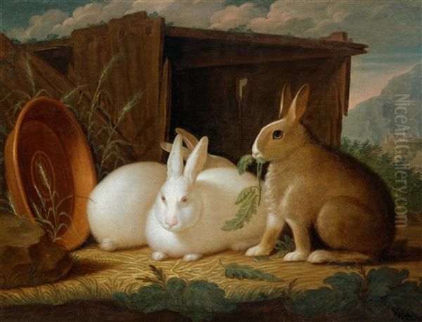 Three Hares In A Landscape - view 1