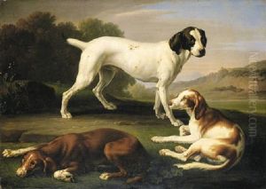A Pointer And Two Setters In An Extensive Landscape by Wenceslaus (Wenzel) Peter