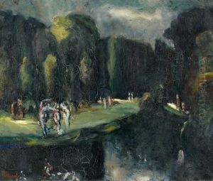Danseuses Dans Un Parc by Adolphe Peterelle