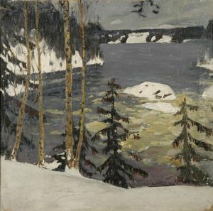 Paesaggio Fluviale Sotto La Neve by Grigory Mikhailovich Bobrovsky