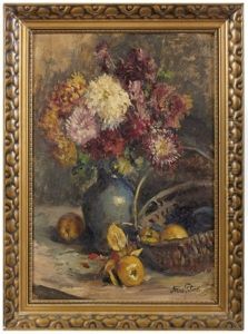 Stillleben Mit Blumen Und Fruchten
