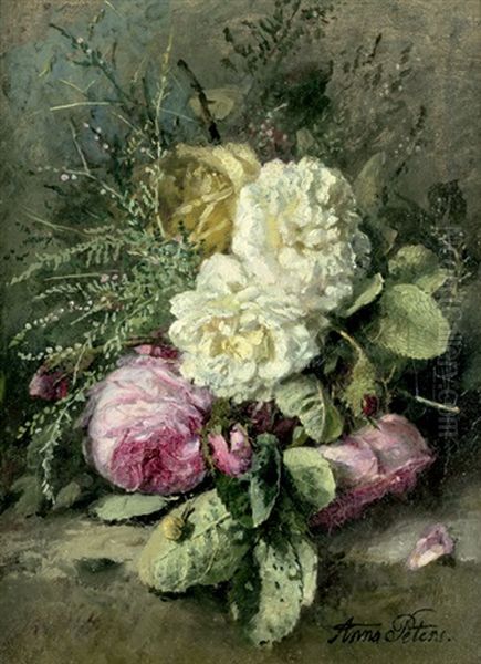Blumenstilleben Mit Teerosen Und Schnecke - view 1
