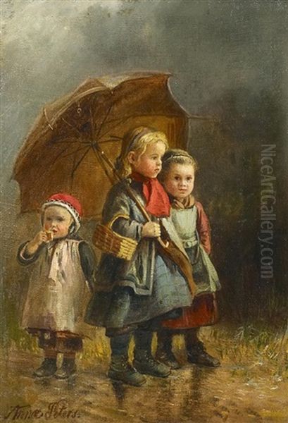 Drei Madchen Mit Regenschirm - view 1