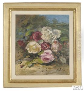 Stilleben Mit Buntem Pfingstrosenbouquet Stilleben Mit Buntem Pfingstrosenbouquet
