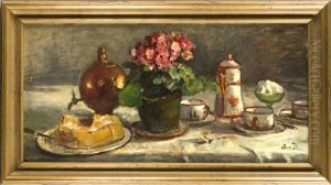 Kaffeetisch Mit Primel by Anna Peters