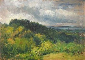 Sommerliche Landschaft (am Bodensee?) by Anna Peters