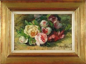 Arrangement Von Gelben Und Rosefarbenen Rosen by Anna Peters