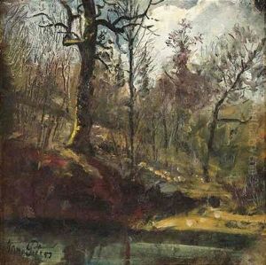 Waldlandschaft Mit Bachlauf by Anna Peters