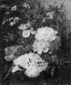 Stilleben Mit Paonien, Heckenrosen, Apfelbluten Und Anderen Blutenzweigen by Anna Peters