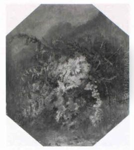 Feldblumenstraus Vor Waldlandschaft by Anna Peters
