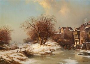 Winter Landscape With A City View
