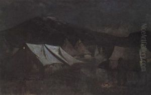 A Nocturnal View Of A Camp A Nocturnal View Of A Camp