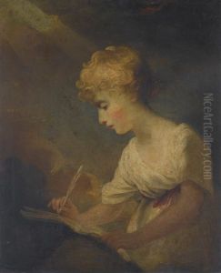 Study Of A Girl Writing