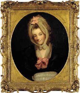 Portrait Of A Lady In A Black Dress, Silk Scarf And Bonnet (the Artist's Wife?)