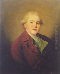 Portrait Of A Gentleman Wearing A Striped Jacket And A White Cravat