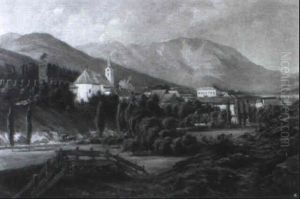 Blick Auf Puchberg Mit Dem Schneeberg by Otto Seraphim Peters