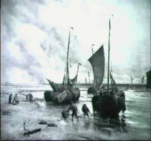 Fischer Am Strand by Otto Seraphim Peters