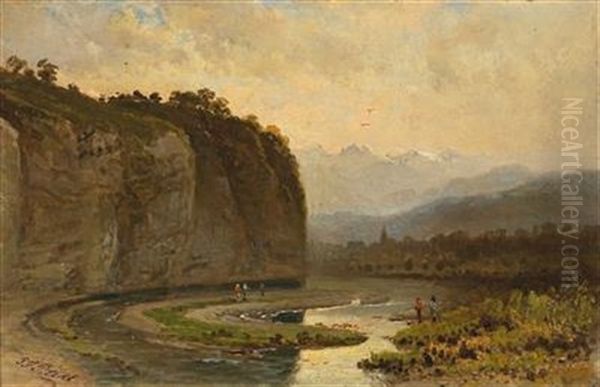 Scene Of The Inntal, Near Pfunds In Tyrol, August 1887 - view 1