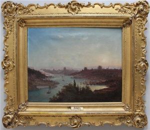 Blick Auf Constantinople (istanbul) Bei Untergehender Sonne by Pieter Francis Peters