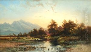 Twilight On The Farm by Pieter Francis Peters