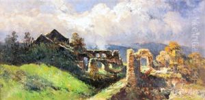 Ruine Unter Gewitterwolken by Pieter Francis Peters