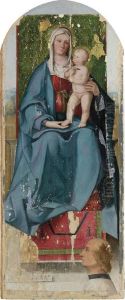 The Madonna And Child Enthroned, With A Donor by Boccaccio Boccaccino