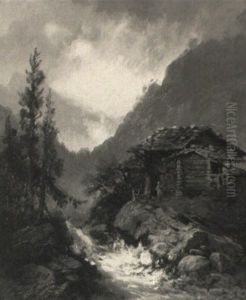 Einsam Gelegene Sennerhutte Am Wildbach