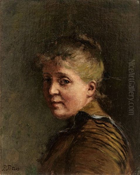 Portrait Einer Frau Mit Hochgestecktem Haar Im Halbprofil Von Links - view 1